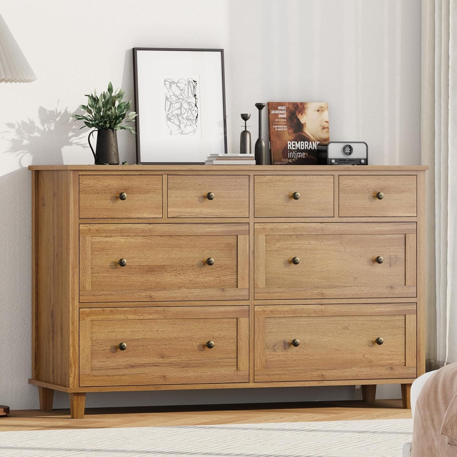 Zenflare 8-Drawer Wide Wood Dresser, 56.3 Inches, an Amazon alternative