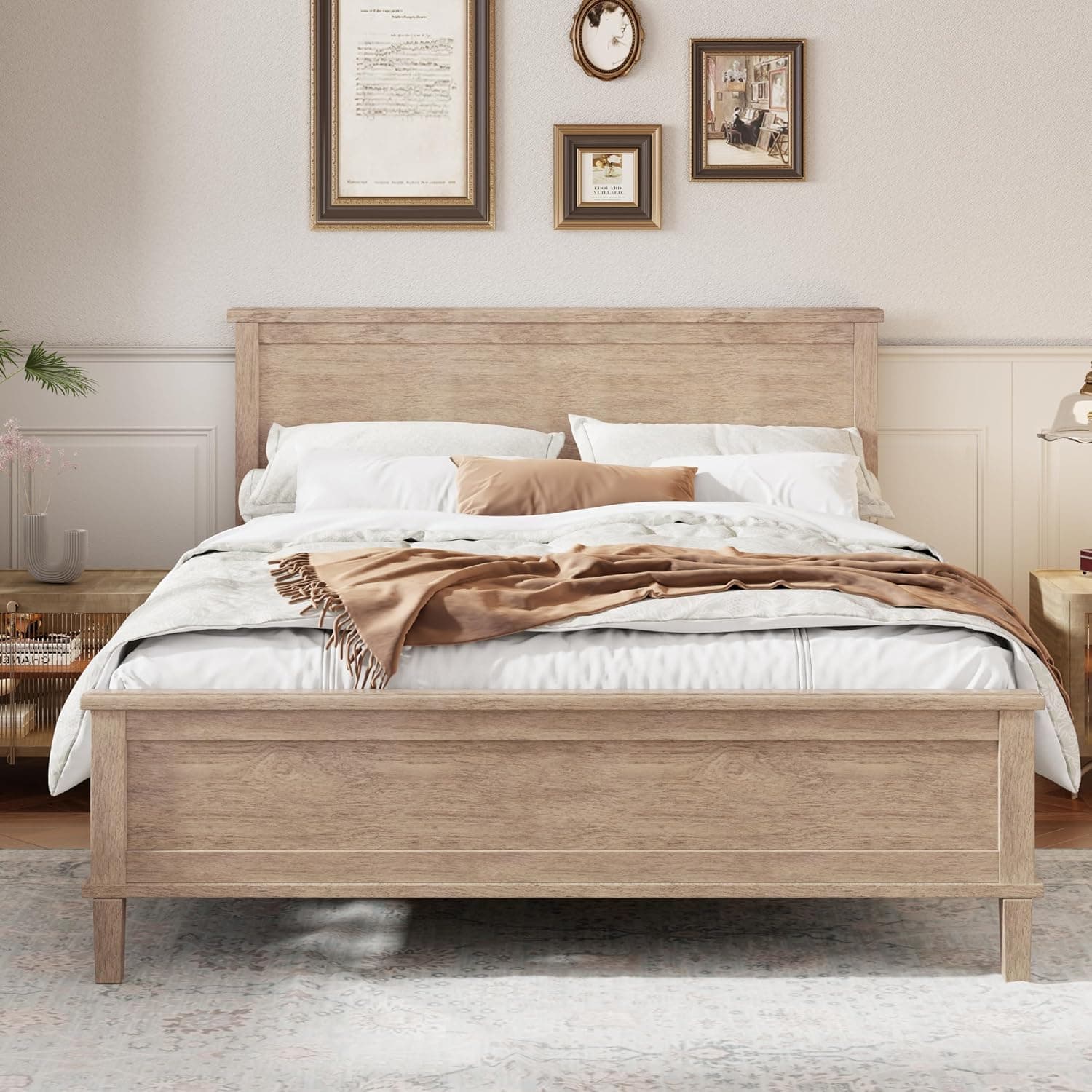 GDFStudio Solid Pine Wood Platform Bed Frame, an Amazon alternative