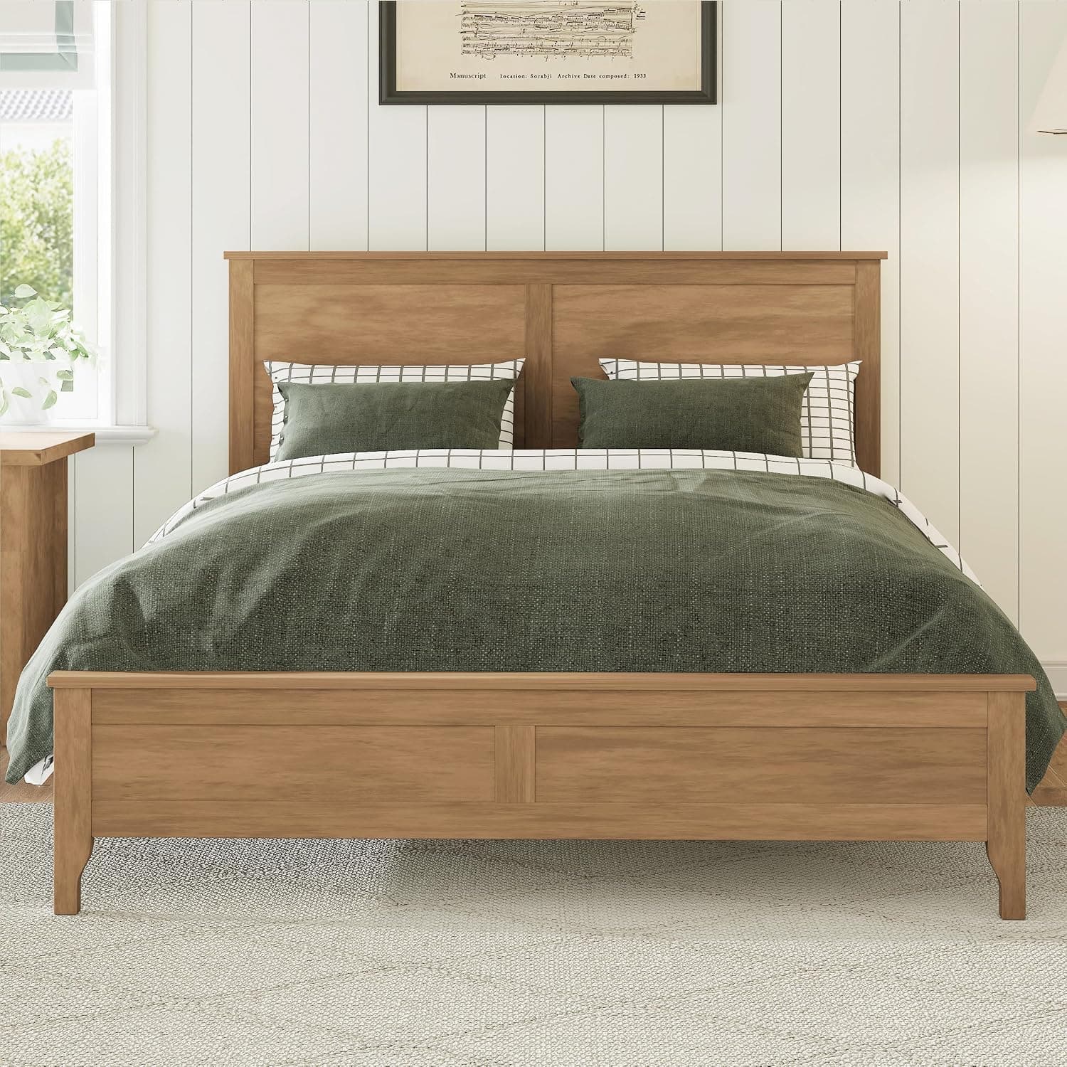 JIVOIT Wood Platform Bed Frame with Panel Headboard, an Amazon alternative