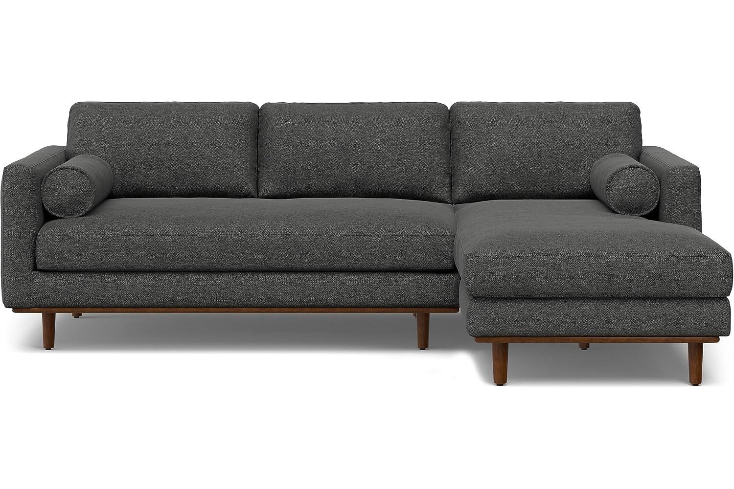 Simpli Home Morrison 102" Right-Facing Sectional, Charcoal Grey